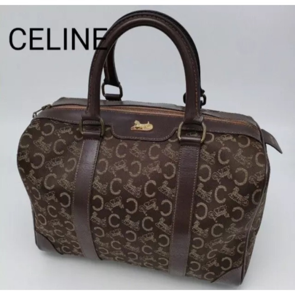 CELINE Horse Carriage Mini Boston Metal Hand Bag Made in France ZEN